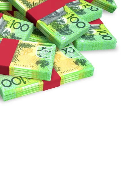 Australische dollar notities verspreid stapel — Stockfoto