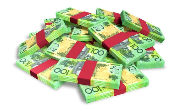 Dollaro australiano Notes Scattered Pile — Foto Stock