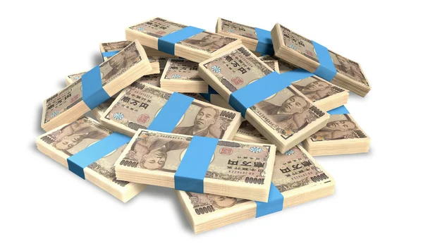 Yen Notes Scattered Pile — Stock Photo, Image