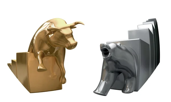 Bull en bear economische trends — Stockfoto