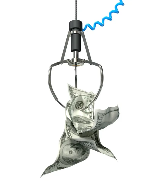 US Dollars In A Robotic Claw — Stock Photo, Image