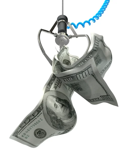US Dollars In A Robotic Claw — Stock Photo, Image
