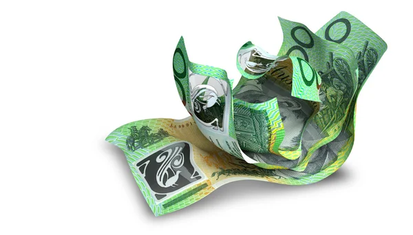 Scrunched van Australische dollar notities — Stockfoto