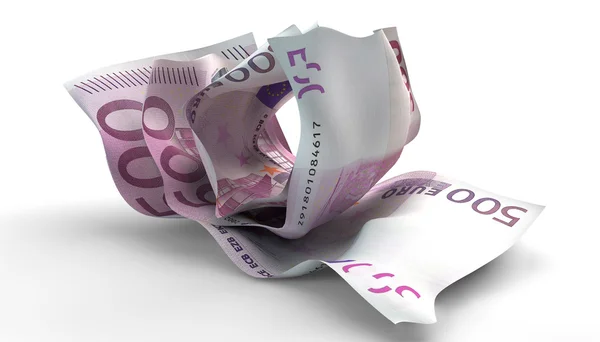 Scrunched van euro-bankbiljetten — Stockfoto