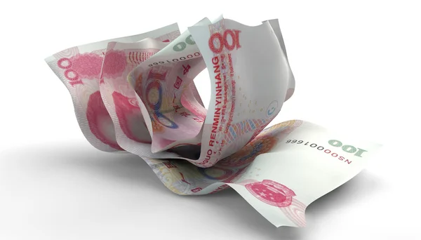 Scrunched van chinese yuan notities — Stockfoto