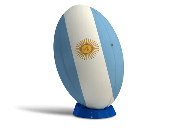 Argentina bola de rugby em um chute Tee — Fotografia de Stock