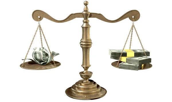 不平等的司法收入差距美国规模 — 图库照片