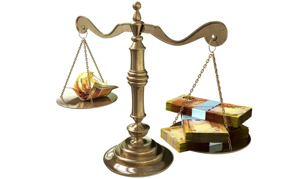Неравенство Весы справедливости Разрыв в доходах ЮАР — стоковое фото