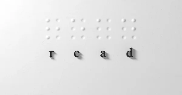 Braille Conceito de leitura e cartas — Fotografia de Stock