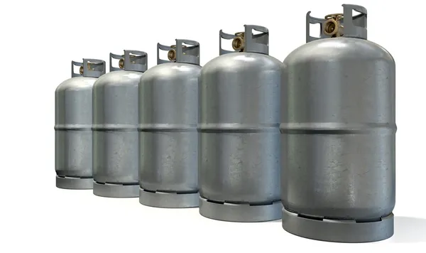 Fila del cilindro de gas — Foto de Stock