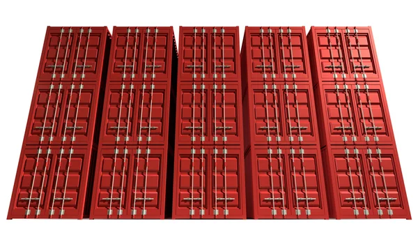 Frakt container röda stack — Stockfoto