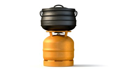 Gas Burner With Potjie Pot clipart