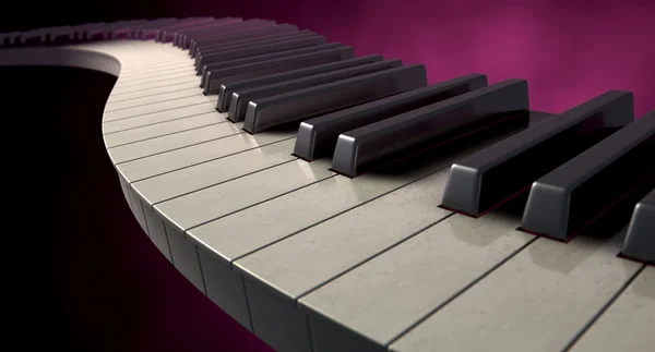Teclas de piano curvilíneas temperamentais — Fotografia de Stock