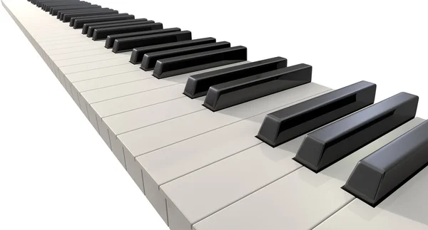 Piano toetsen vooraan — Stockfoto