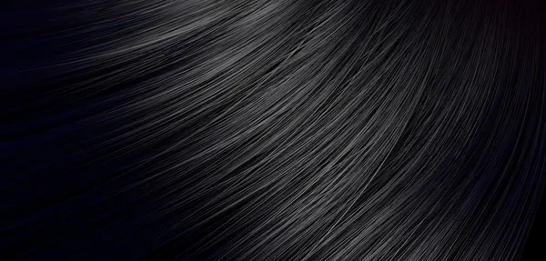 Cabelo preto soprando Closeup — Fotografia de Stock