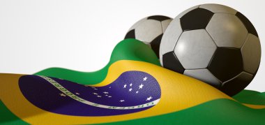 Brazil Flag And Soccer Ball clipart