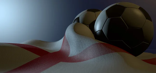 Engeland vlag en voetbal bal — Stockfoto