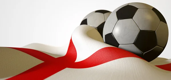 England Flag And Soccer Ball — Stock Photo, Image