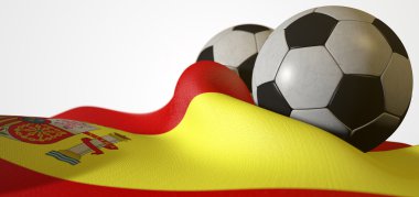 İspanya bayrağı ve futbol topu