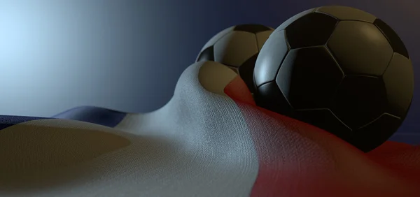 Frankreich Flagge und Fußball — Stockfoto