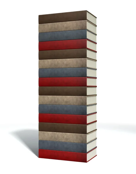 Stack Of Generic Leather Books — Stock Photo, Image