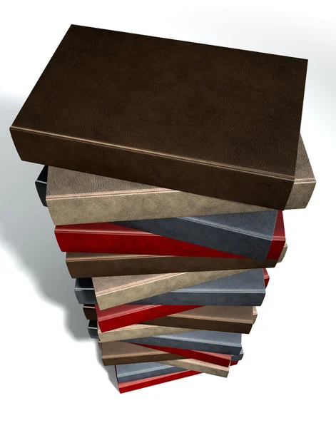 Stack Of Generic Leather Books — Stock Photo, Image