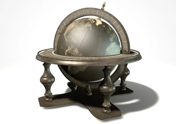 Vintage Wooden World Globe — Stock Photo, Image