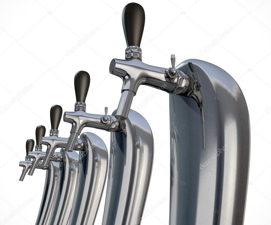 Beer Tap Row Isolated
