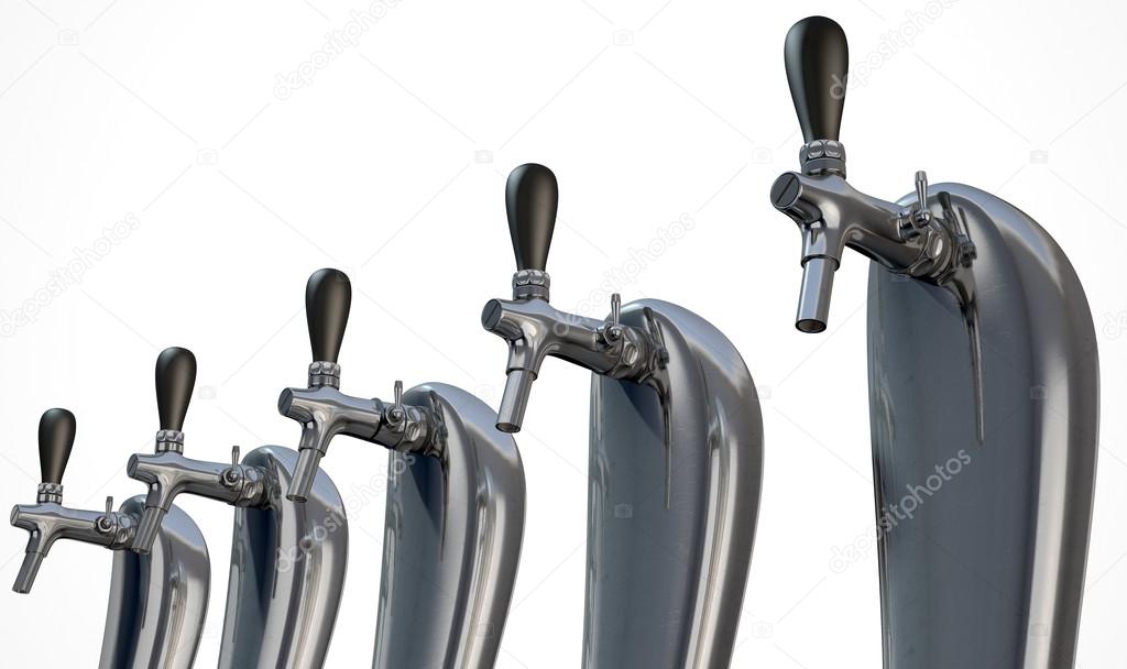 Beer Tap Row Isolated