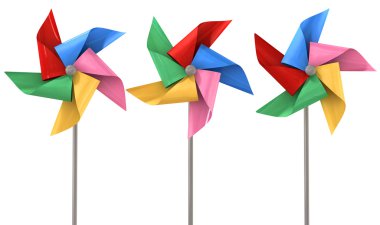 izole renkli pinwheels