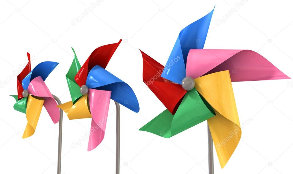 Colorful Pinwheels Isolated