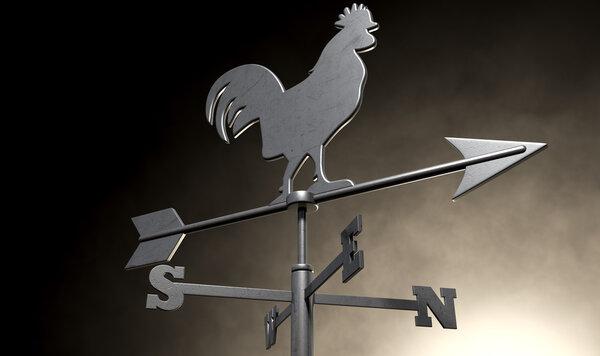 Weathervane Cockerel Isolated