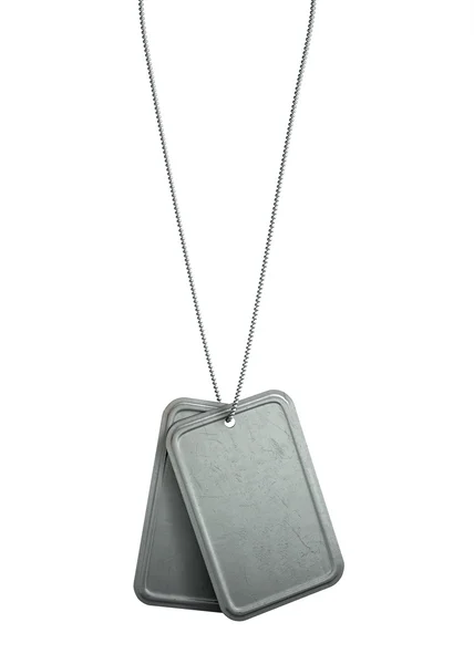 Identidade em branco Dog Tags Pendurado — Fotografia de Stock