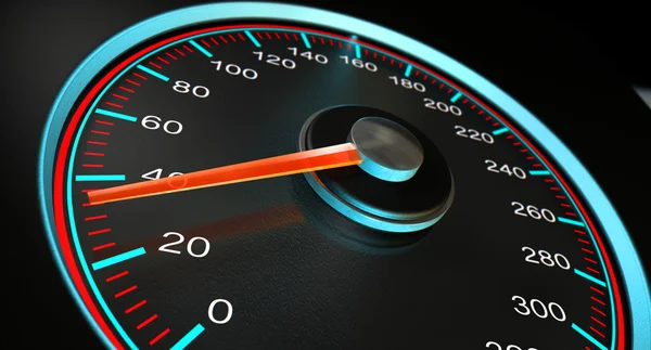 Hastighetsmätare blå snabb hastighet — Stockfoto