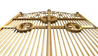 Heavens Golden Gates Isolated clipart