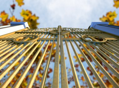 Heavens Golden Gates And Autumn Leaves clipart