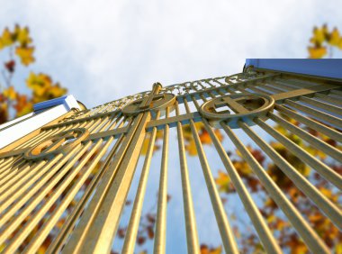 Heavens Golden Gates And Autumn Leaves clipart