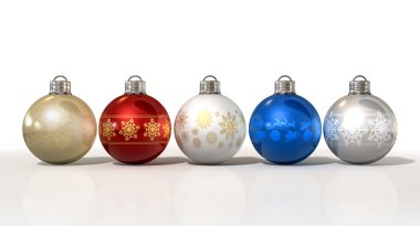 renkli süslü Noel baubles