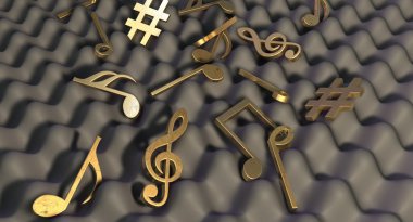 Sound Proof Foam And Musical Symbols clipart