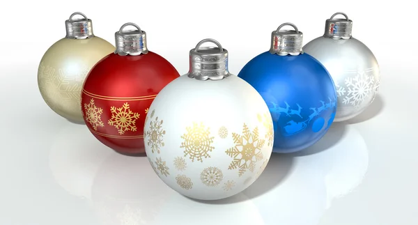 Colorful Ornate Christmas Baubles — Stock Photo, Image