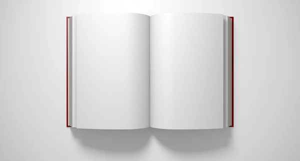 Livro paginado em branco aberto — Fotografia de Stock