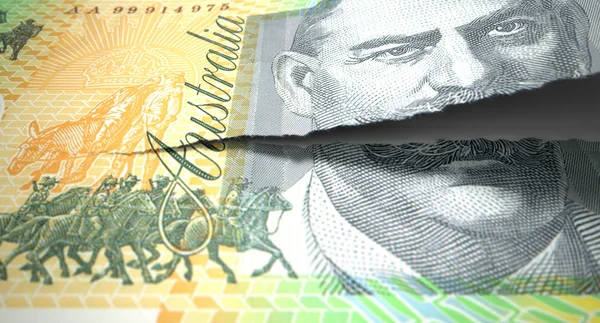 Tearing Australian Dollar Note — Stock Photo, Image