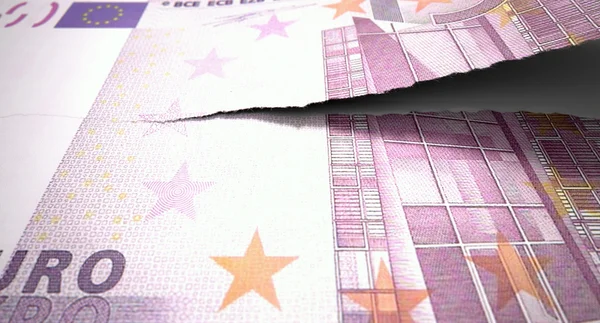 Rasgón Euro Note — Foto de Stock