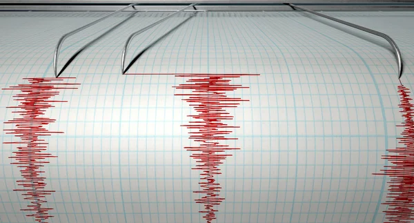Atividade do sismógrafo Terremoto — Fotografia de Stock