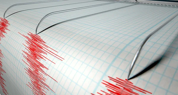 Seismograaf aardbeving activiteit — Stockfoto