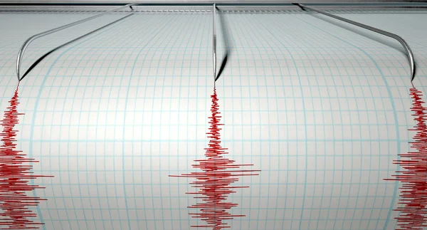 Atividade do sismógrafo Terremoto — Fotografia de Stock