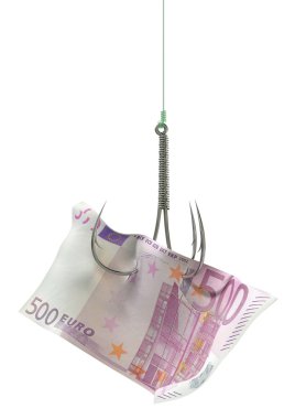 Euro Banknote Baited Hook clipart