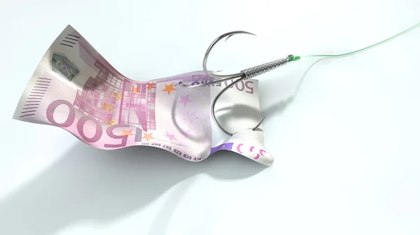 Euro Banknote Baited Hook — Stock Photo, Image