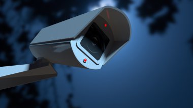 Surveillance Camera In The Night-time clipart
