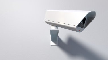 Surveillance Camera On White clipart